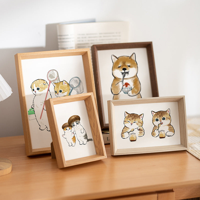 Illustrated Cats Wall Art Frame