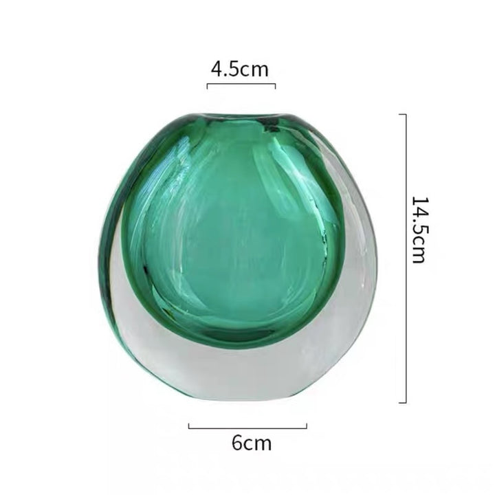 Hand-Blown Smoked Glass Orb Bud Vase