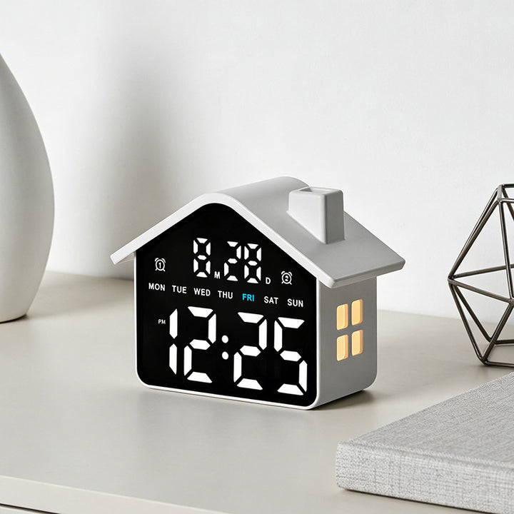Digital Alarm Clock in Creative House Design