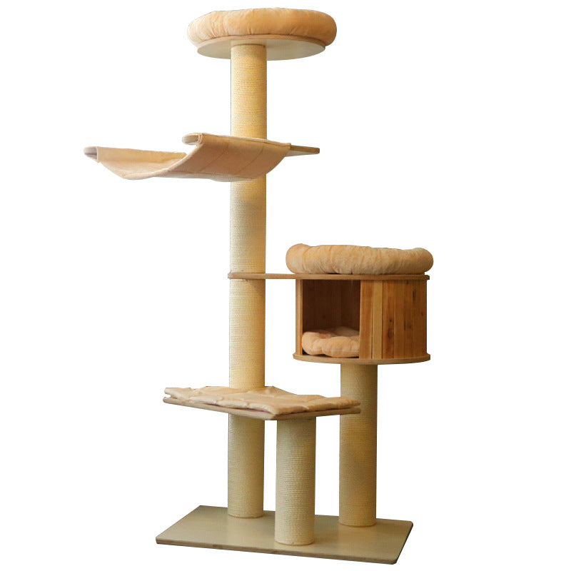 Cozy cat tree with multiple levels
