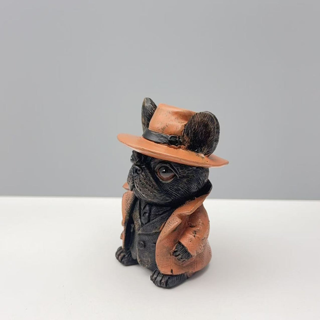 Decorative figure French Bulldog in suit