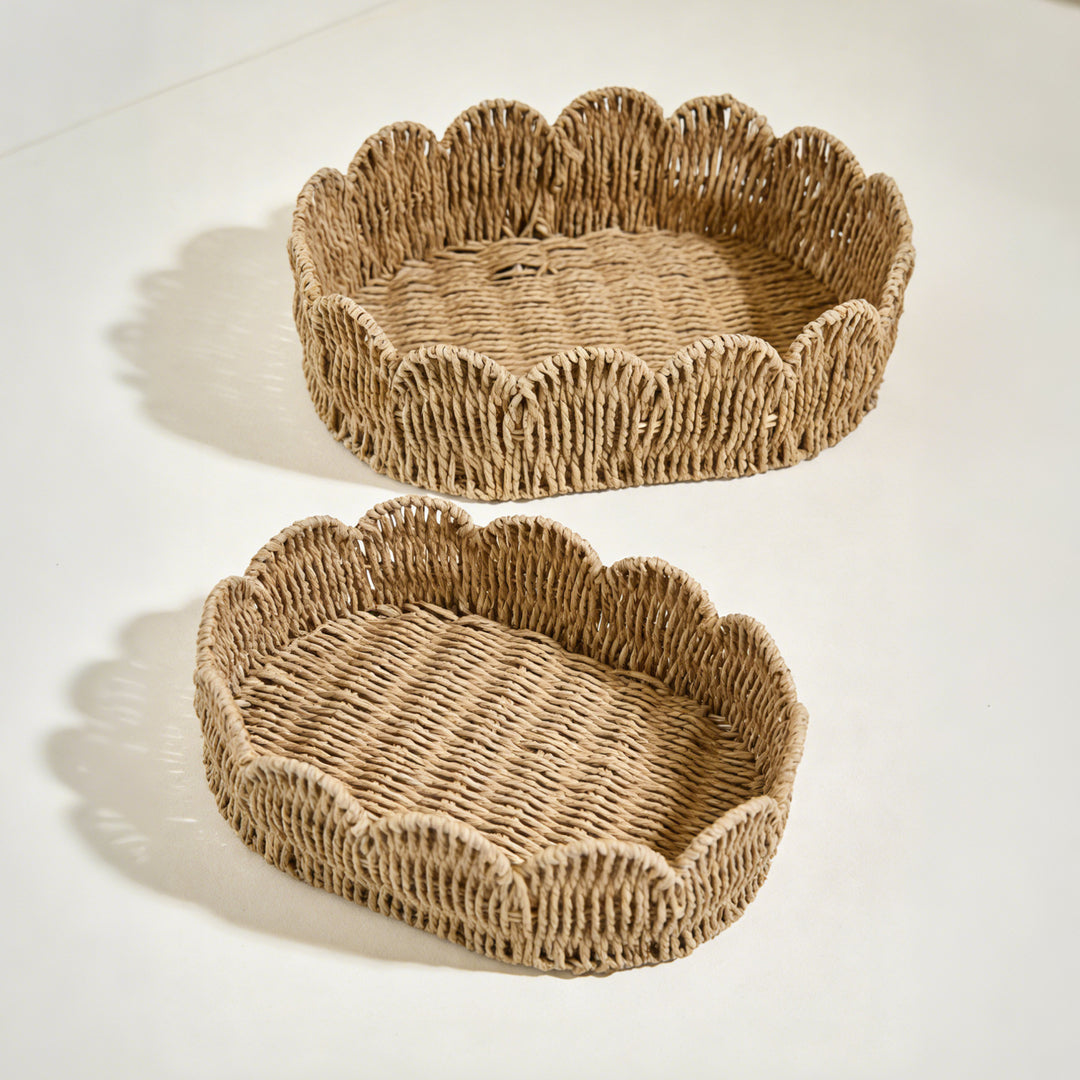 Decorative hand-woven storage basket