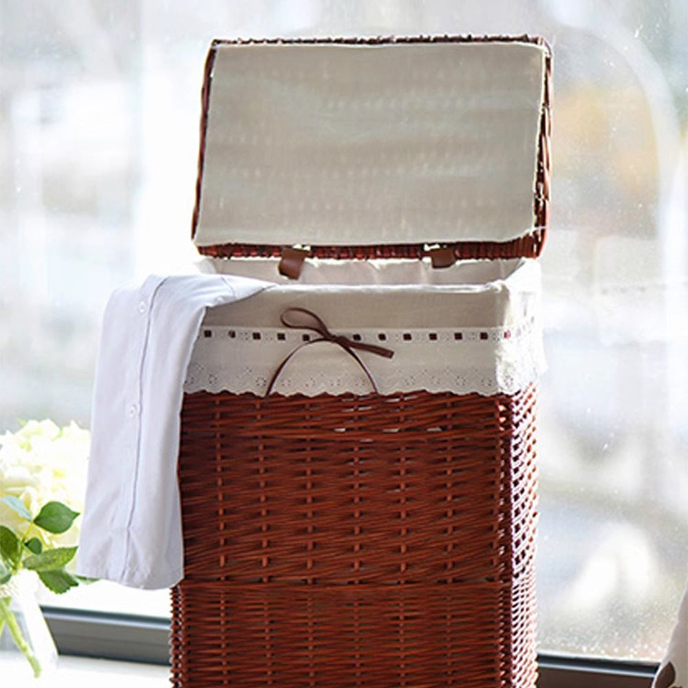 High-quality laundry basket with elegant fabric lining