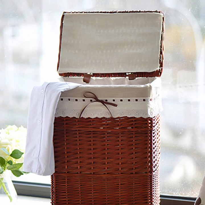 High-quality laundry basket with elegant fabric lining