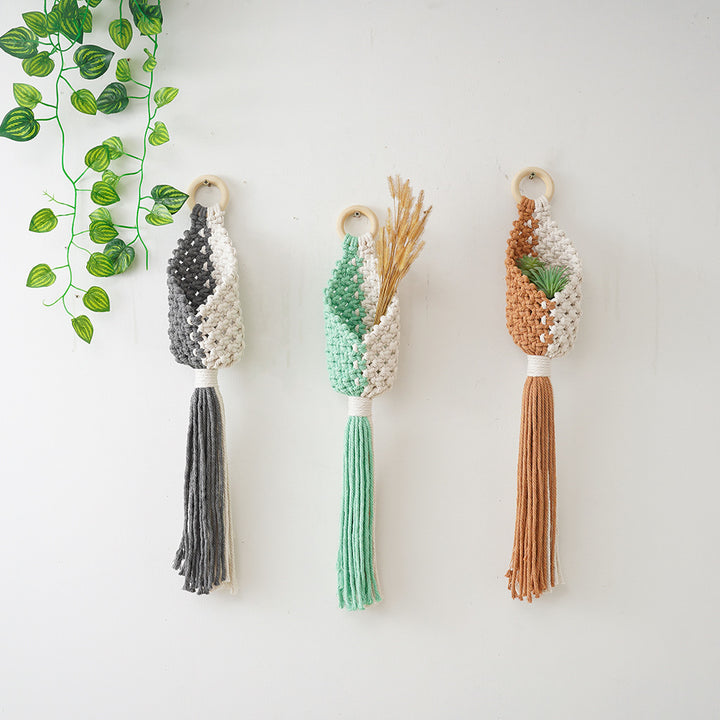Macramé Plant Holder with Decorative Hanging Design