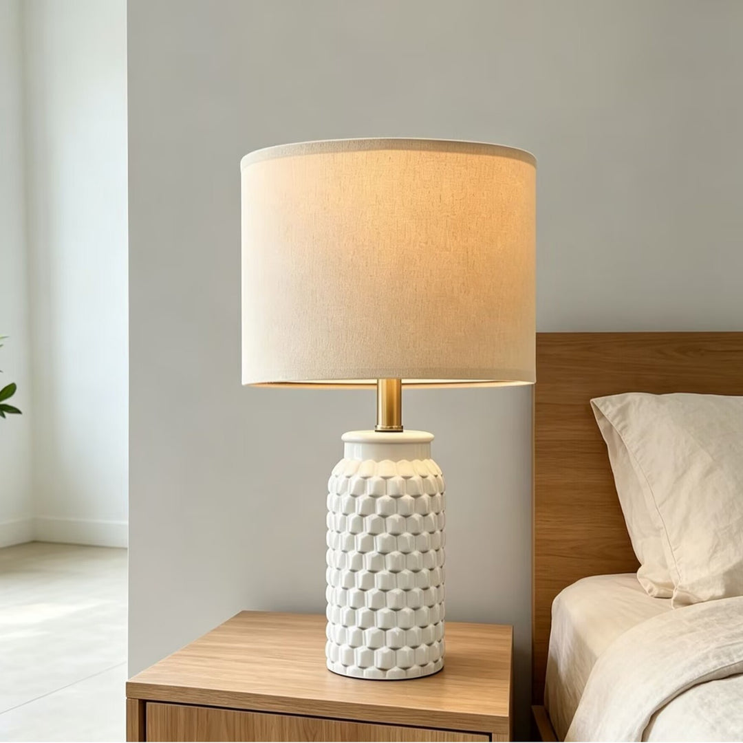 Textured ceramic table lamp