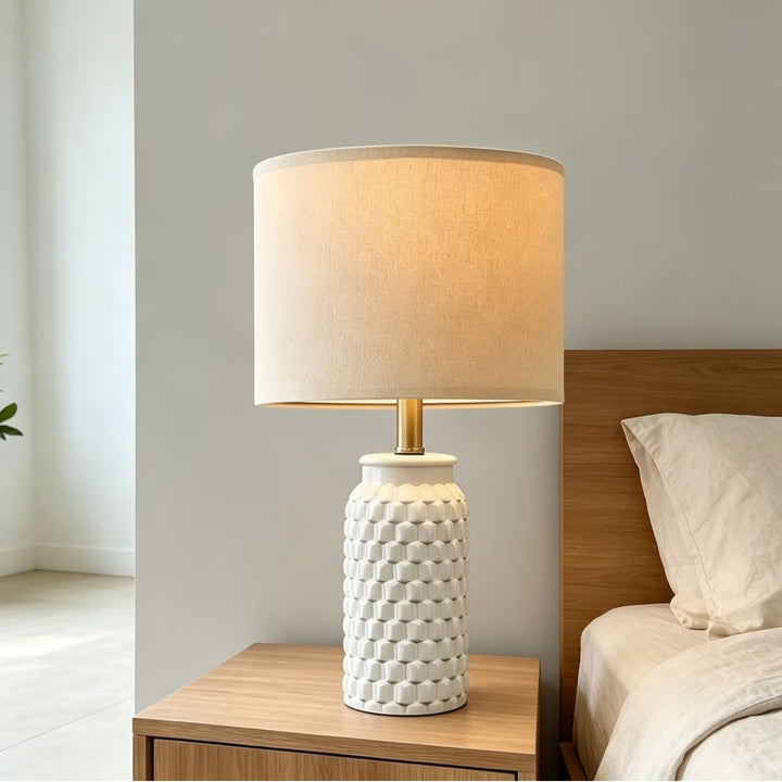 Textured ceramic table lamp