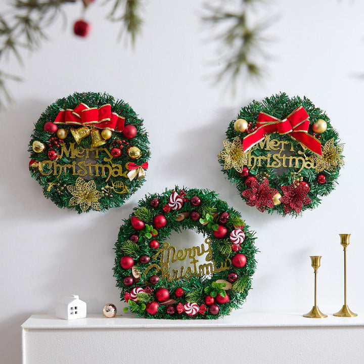 Festive Christmas wreath with pine cones and berries