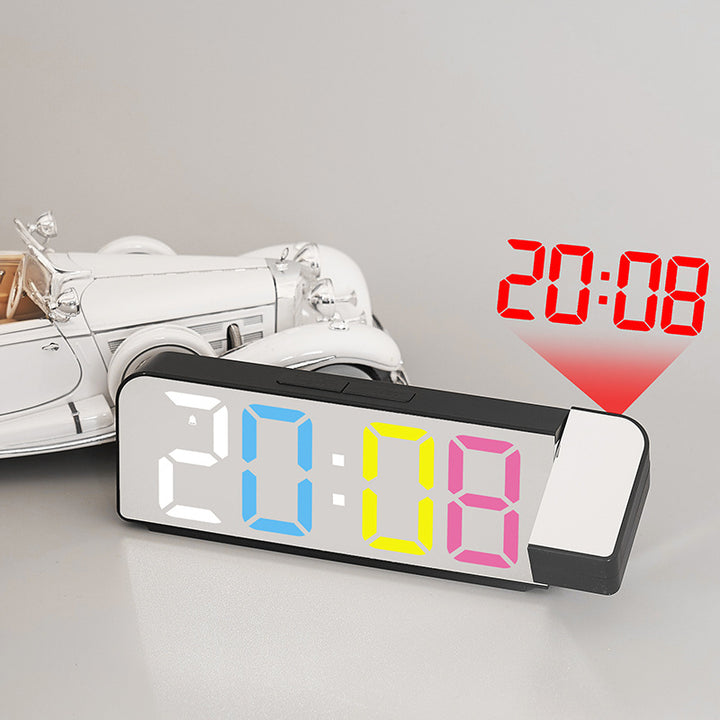 Digital projection alarm clock with LED display