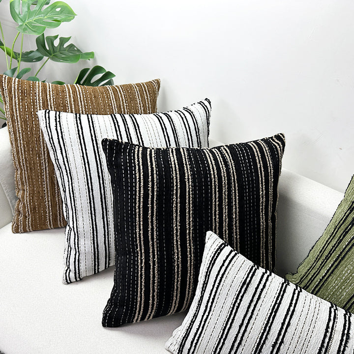 Textured Striped Throw Pillow