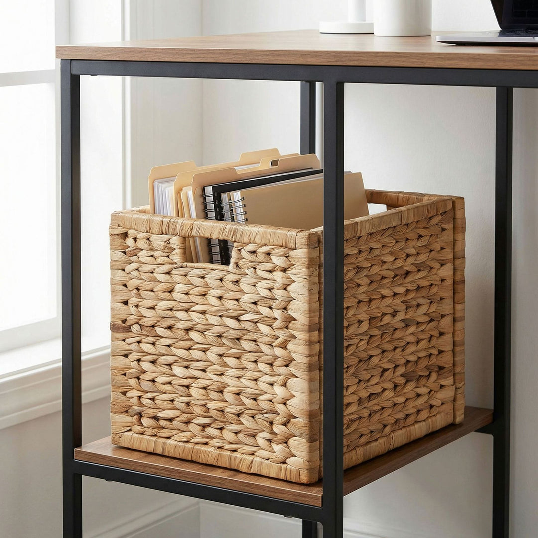 Practical storage basket made of braided material