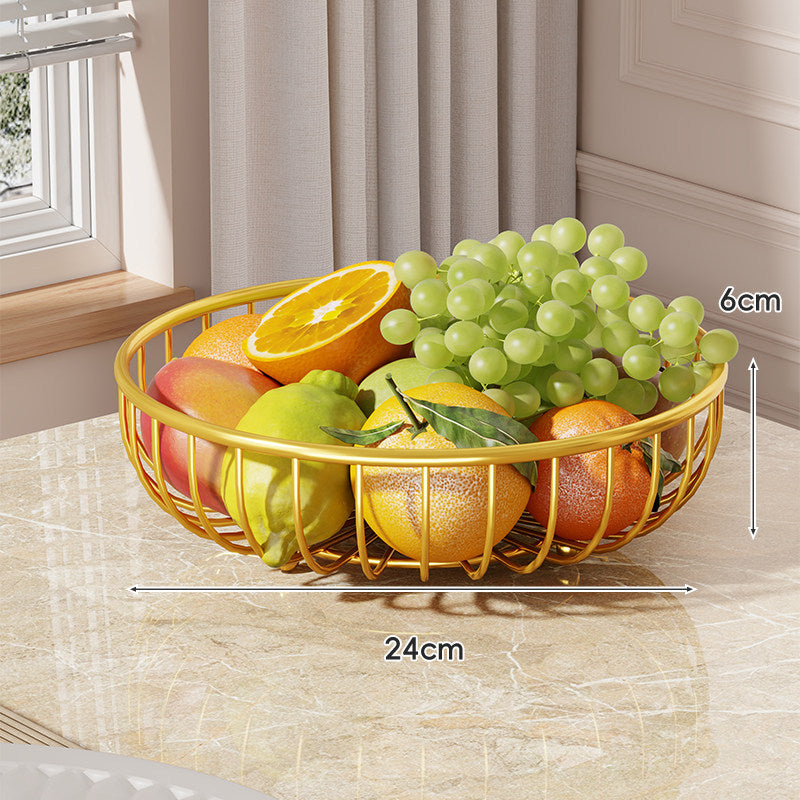 Tiered Curved-Frame Open-Wire Fruit Bowl Stand