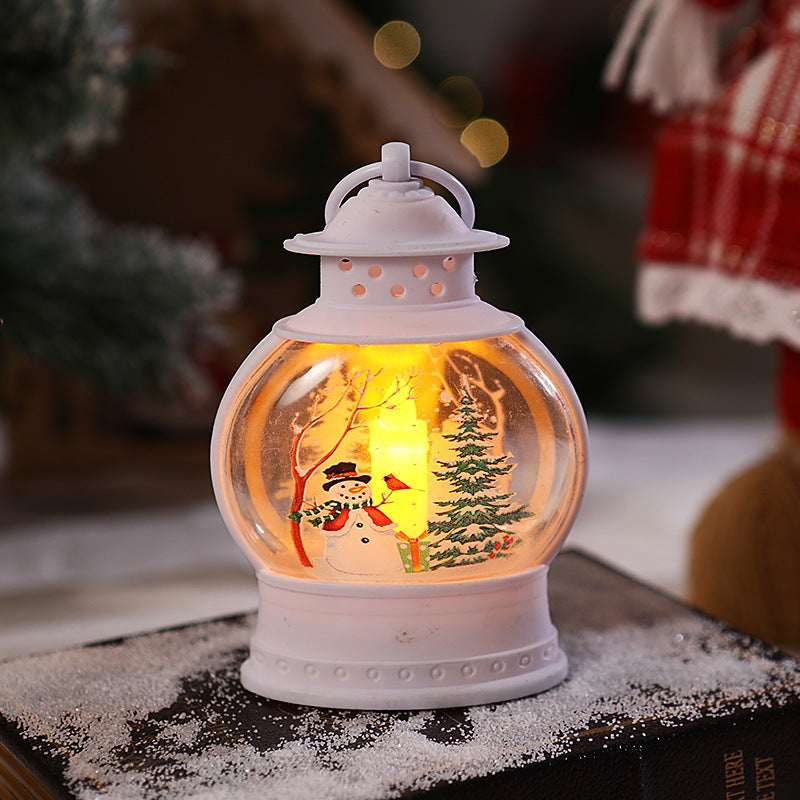Decorative Christmas lantern with festive Santa motif