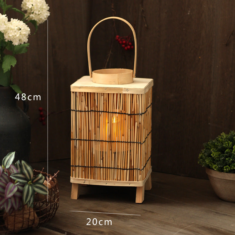 Stylish lantern made of natural materials