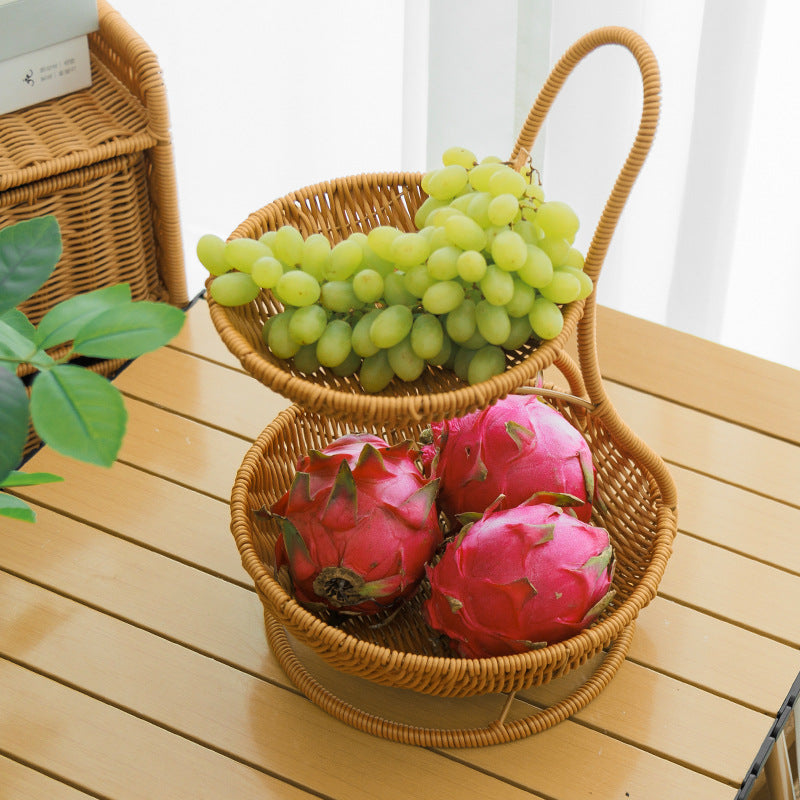 Decorative Tiered Wicker Fruit