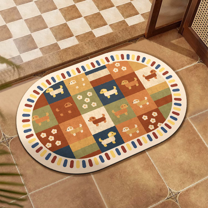 Colorful Patchwork Design Floor Mat Avarnia