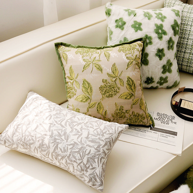 Botanical Patterned Soft Decorative Pillow