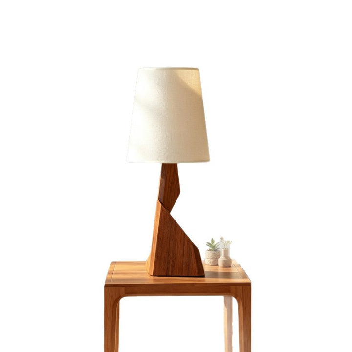 Artistic wooden table lamp