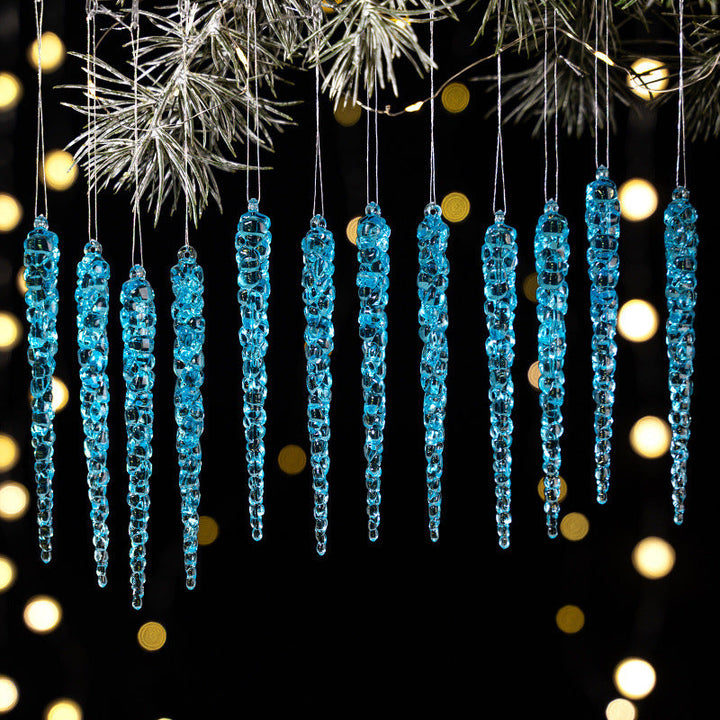 Decorative Christmas tree hangers in icicle shape