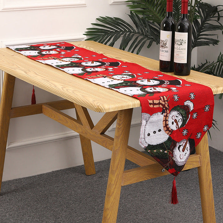 Christmas table runner with reindeer motif