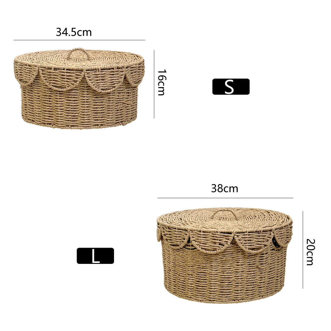 Rustic storage basket with lid