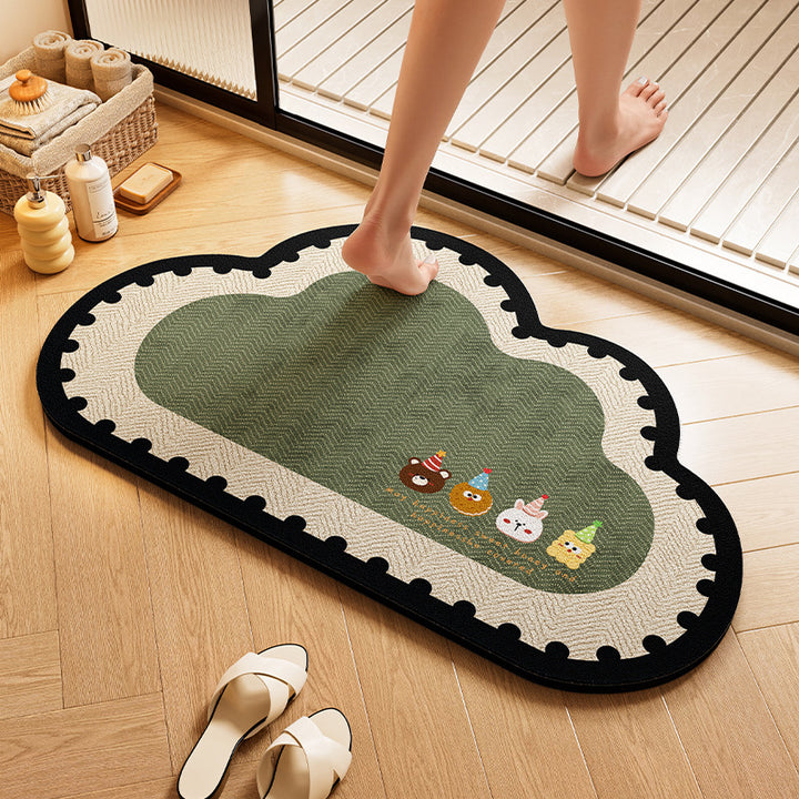 Playful Dog-Themed Bath Rug