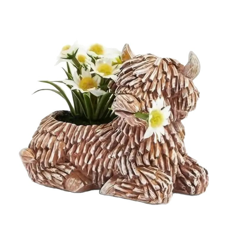 Decorative Highland Cow Planter