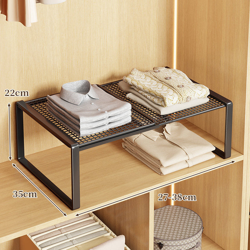 Adjustable Metal Mesh Closet Shelf Riser Organizer