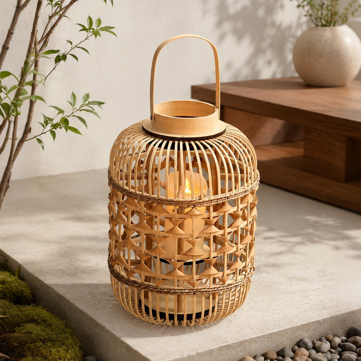 Decorative Lantern made of woven bamboo