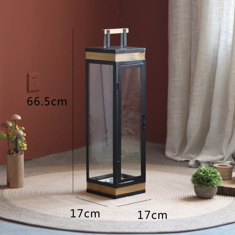 Decorative Lantern with Wooden Handle