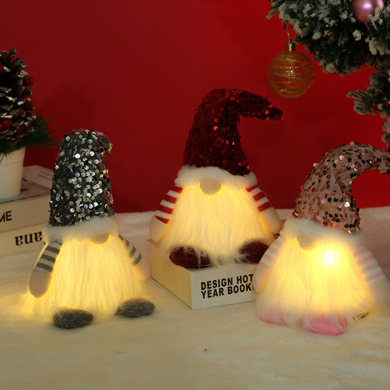 Decorative Christmas gnome with lighting