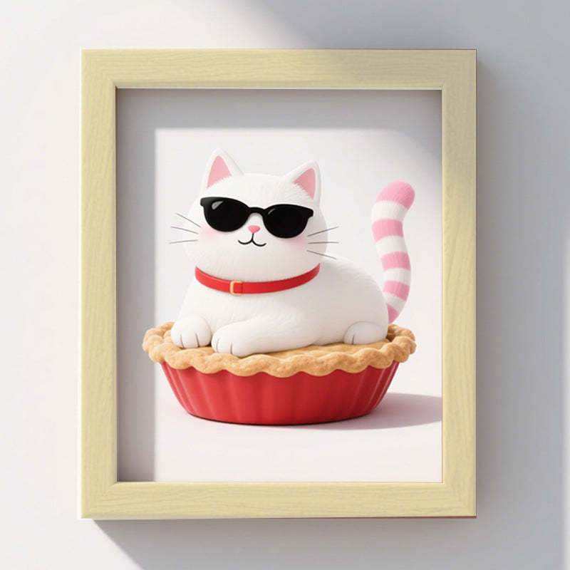 Playful Cat Illustration Frame