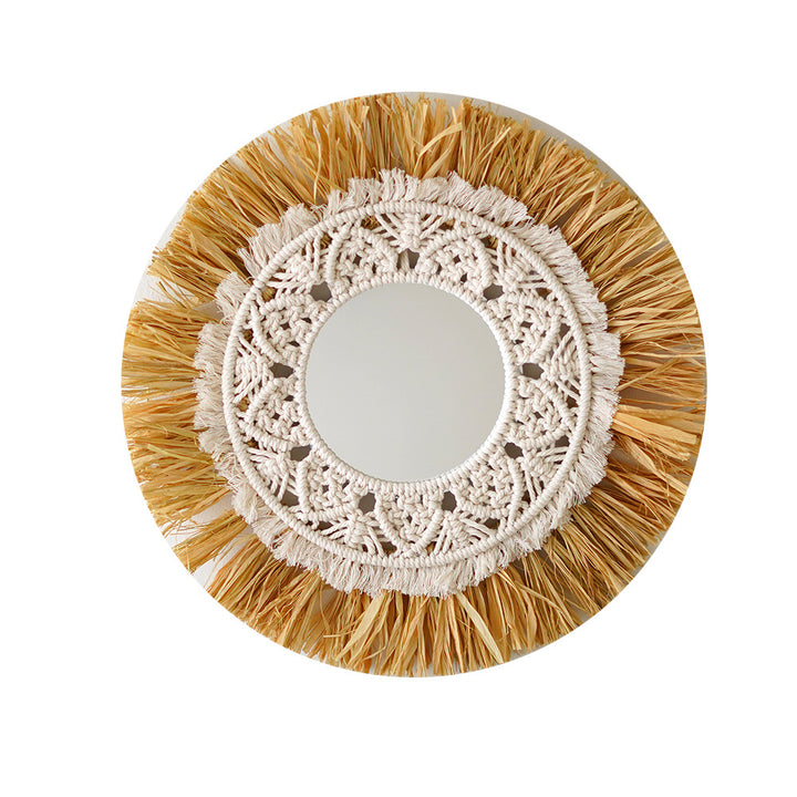 Decorative Macrame Round Wall Mirror