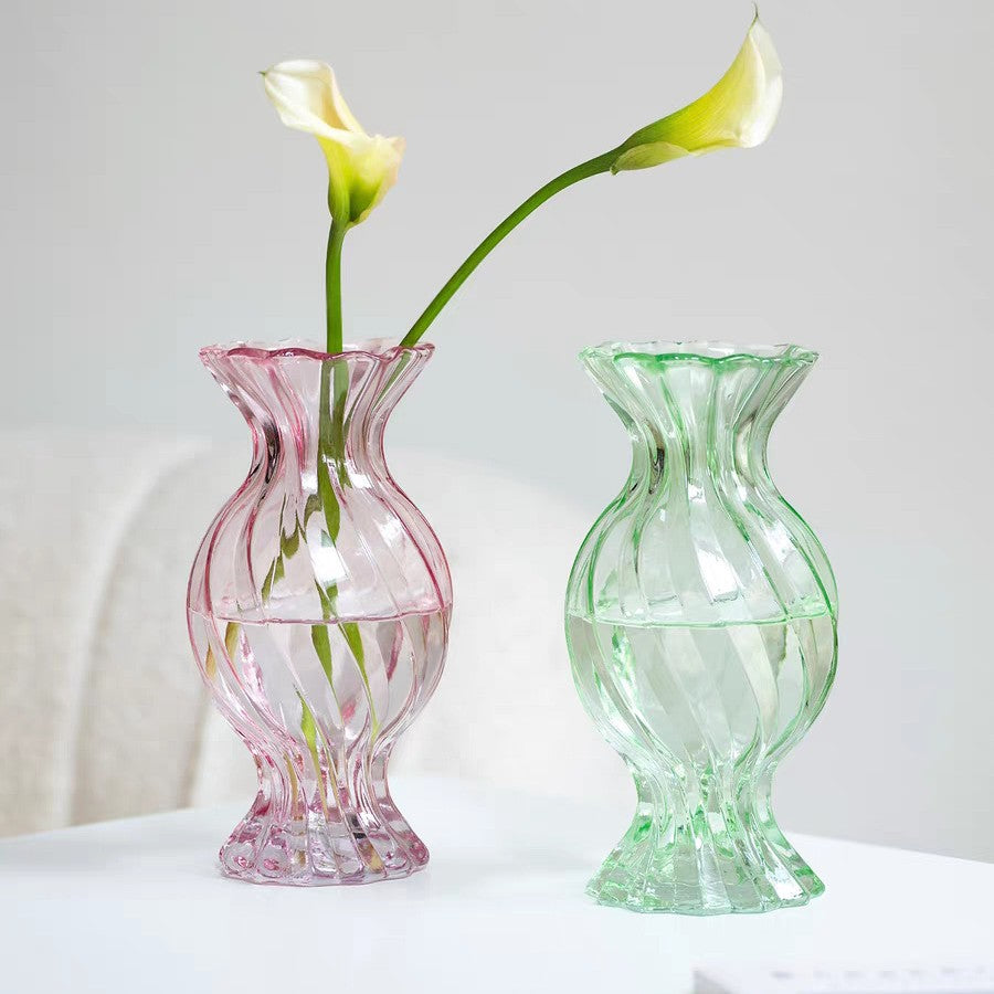 Decorative Spiral Glass Vase