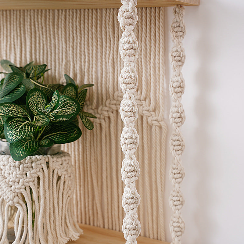 Macrame Wall Organizer with Shelves