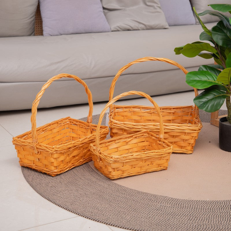 Handcrafted basket made of natural rattan