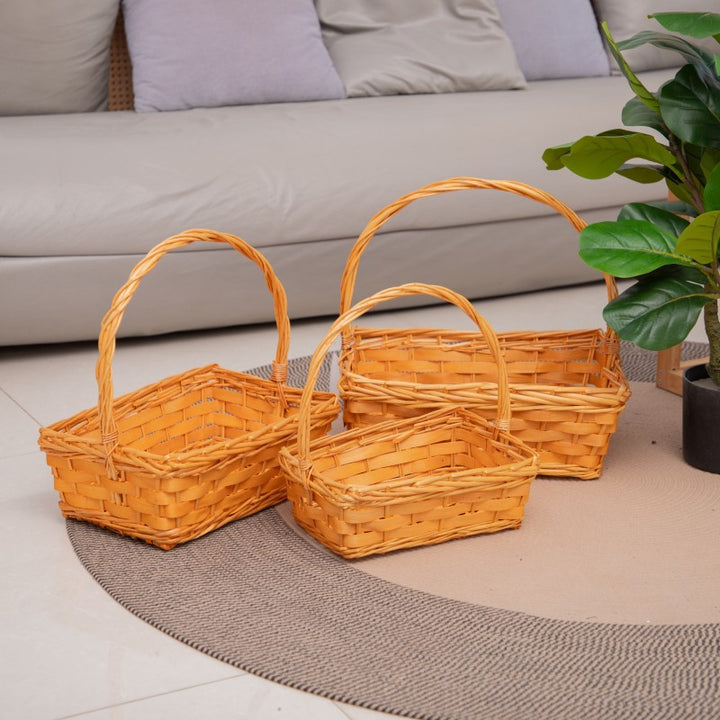 Handcrafted basket made of natural rattan