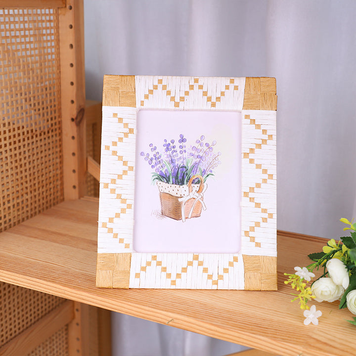 Artful Picture Frame Made of Natural Rattan