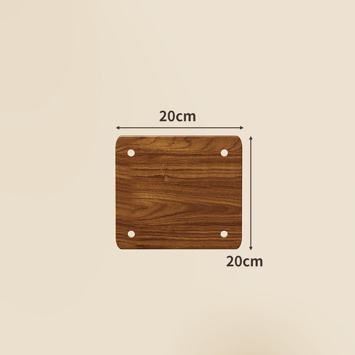 Compact Square Bamboo Shelf Panel with Rounded Corners and Pre-Drilled Mounting Holes