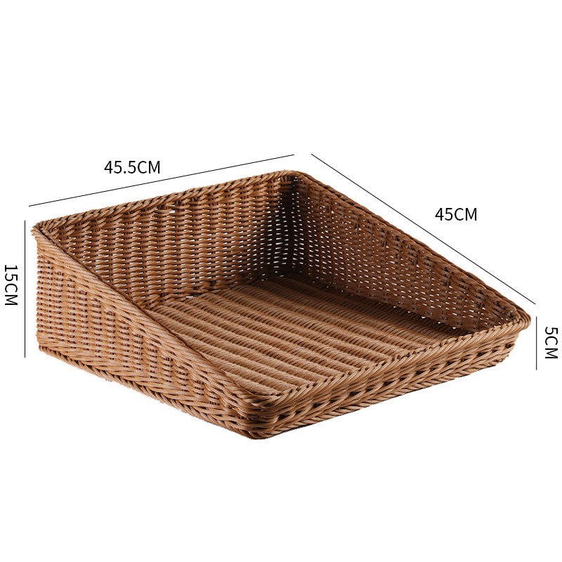 Handcrafted Rectangular Rattan Storage Basket