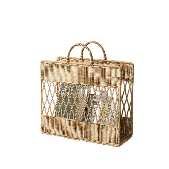 Handmade storage basket with viewing window