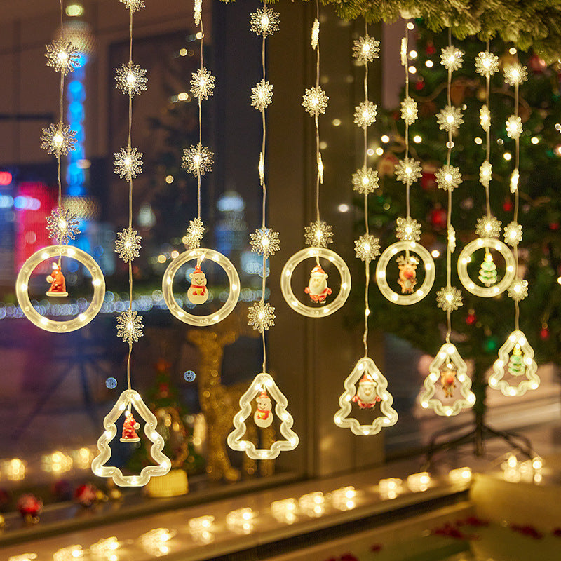 Christmas decorative light stars with snowflakes