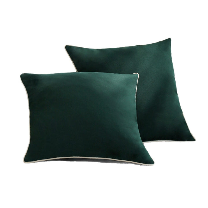 Square velvet cushion cover with fine piping and soft microvelours finish
