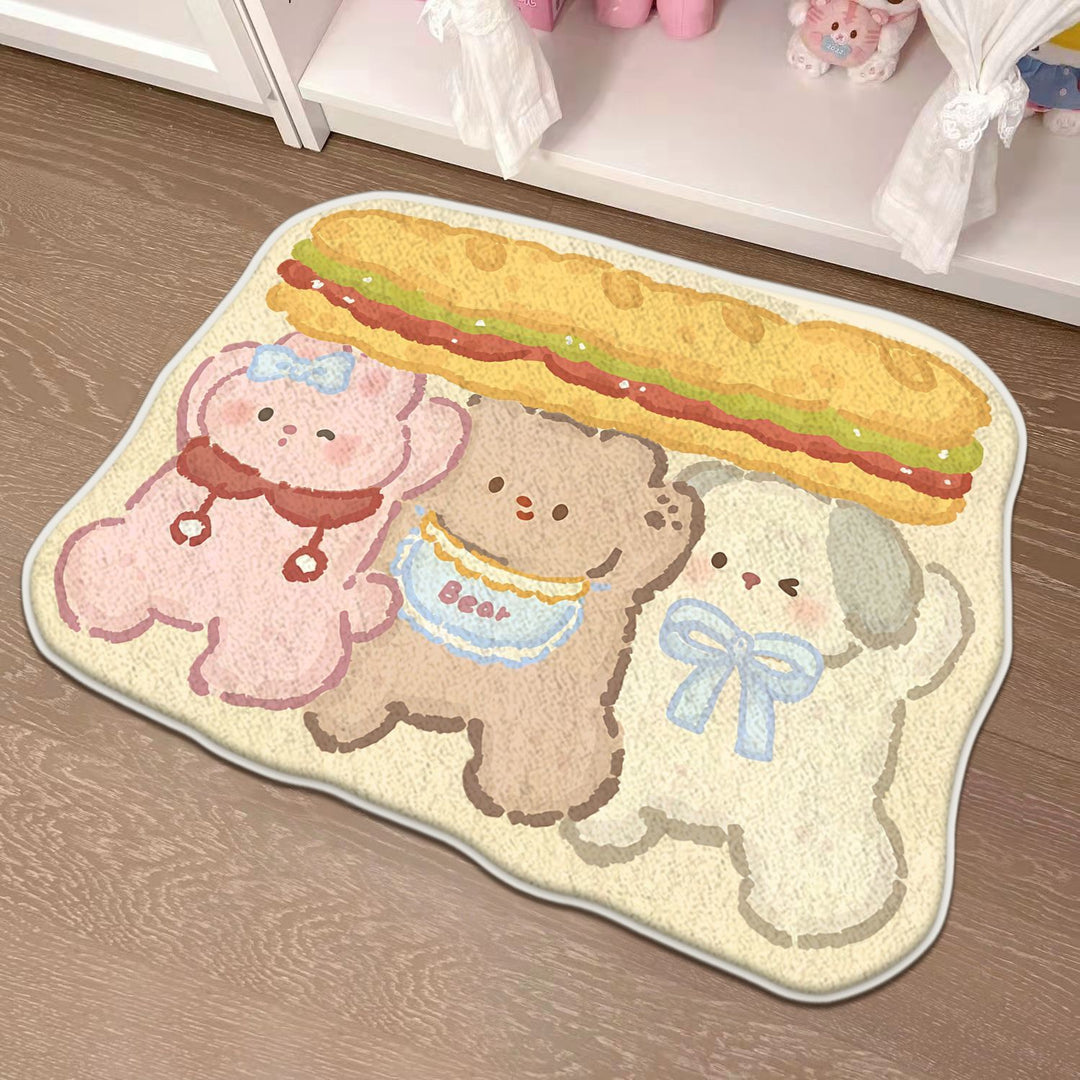 Children's Playful Cat-Shaped Area Mat