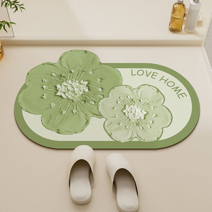 Floral-Themed Non-Slip Bath Mat