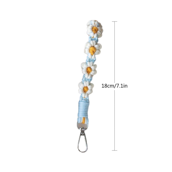 Macrame Keychain Holder with Floral Design