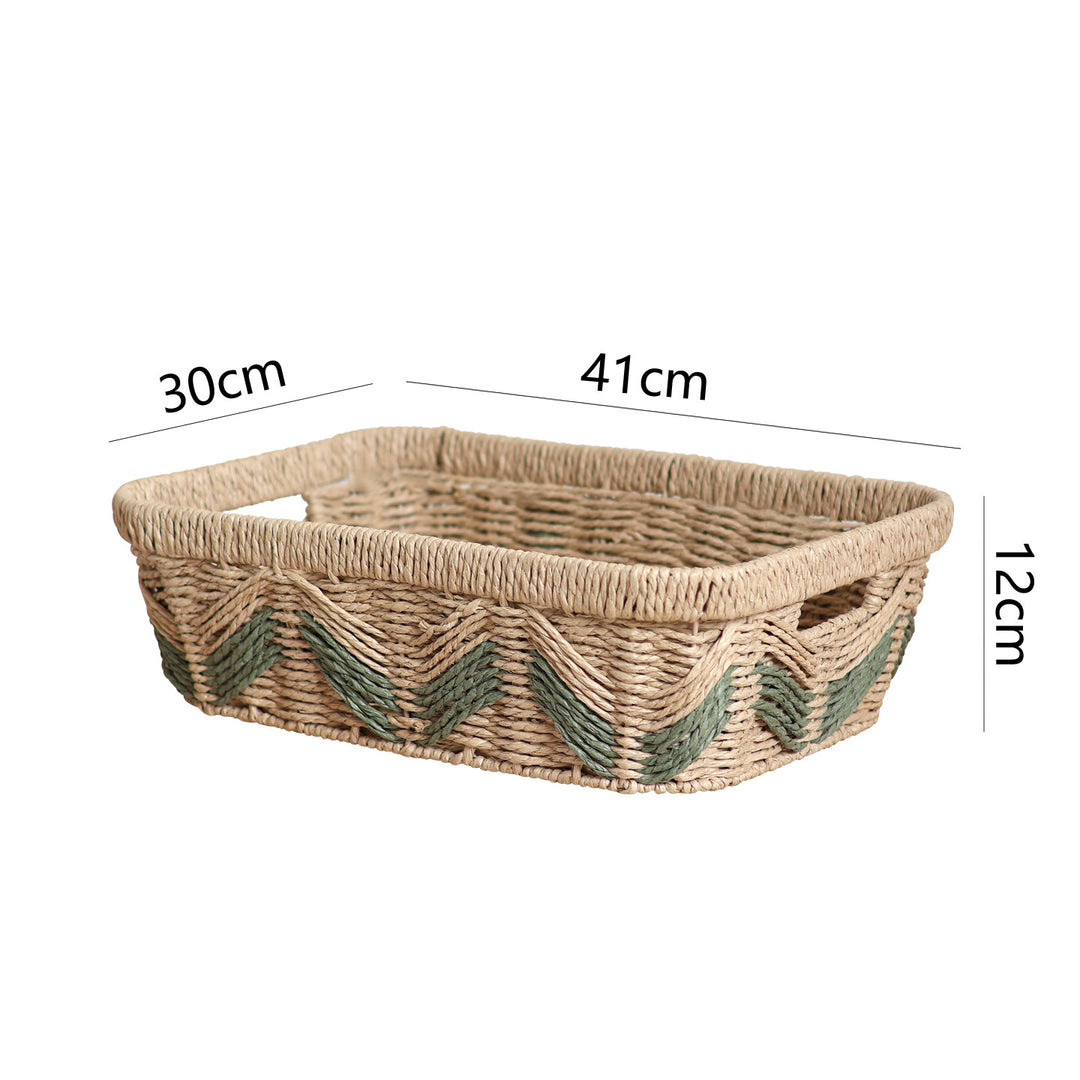Decorative storage basket with handles