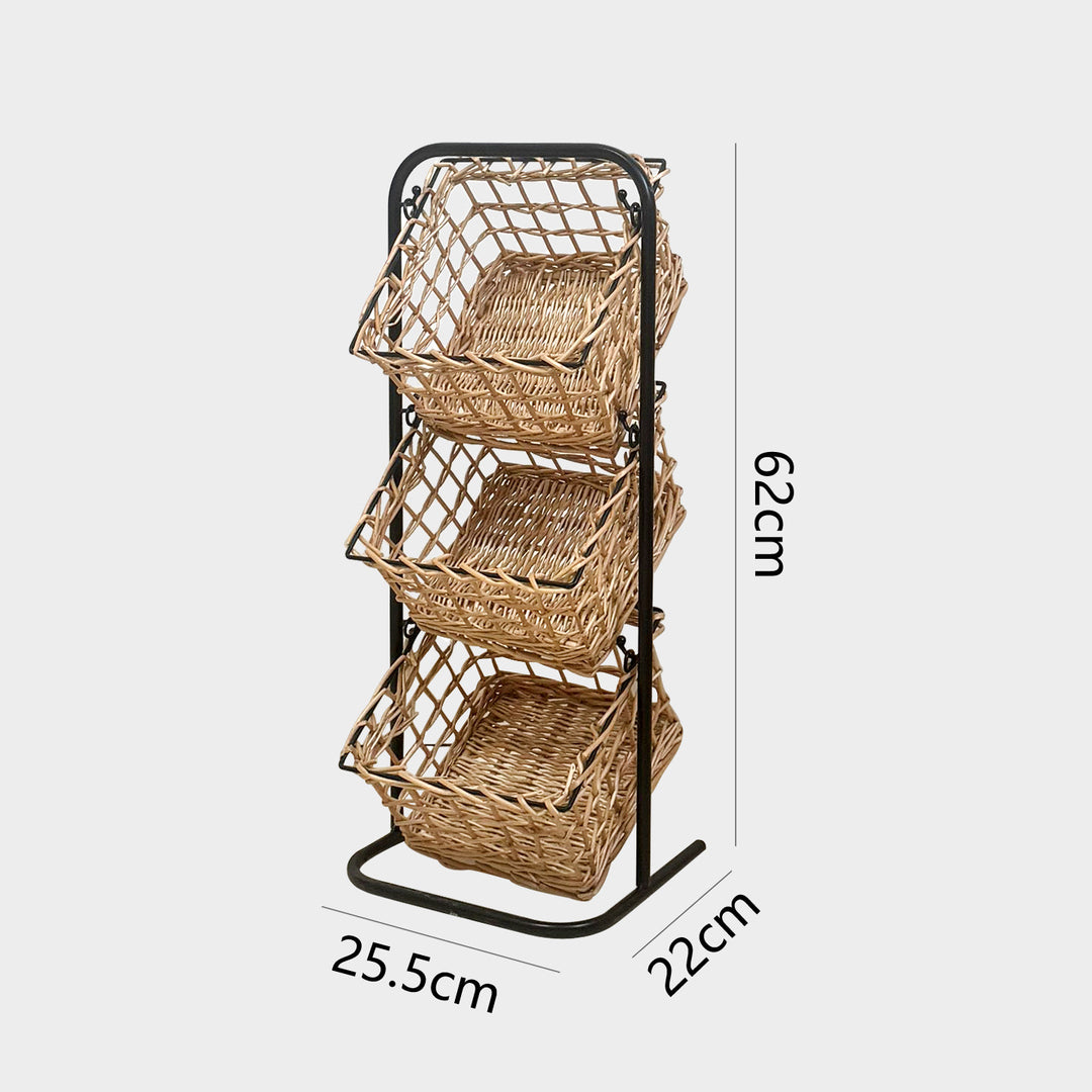 Wall system with three braided baskets