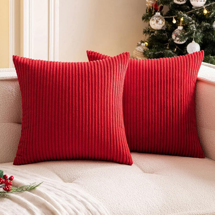Ribbed Corduroy Textured Throw Pillow Covers