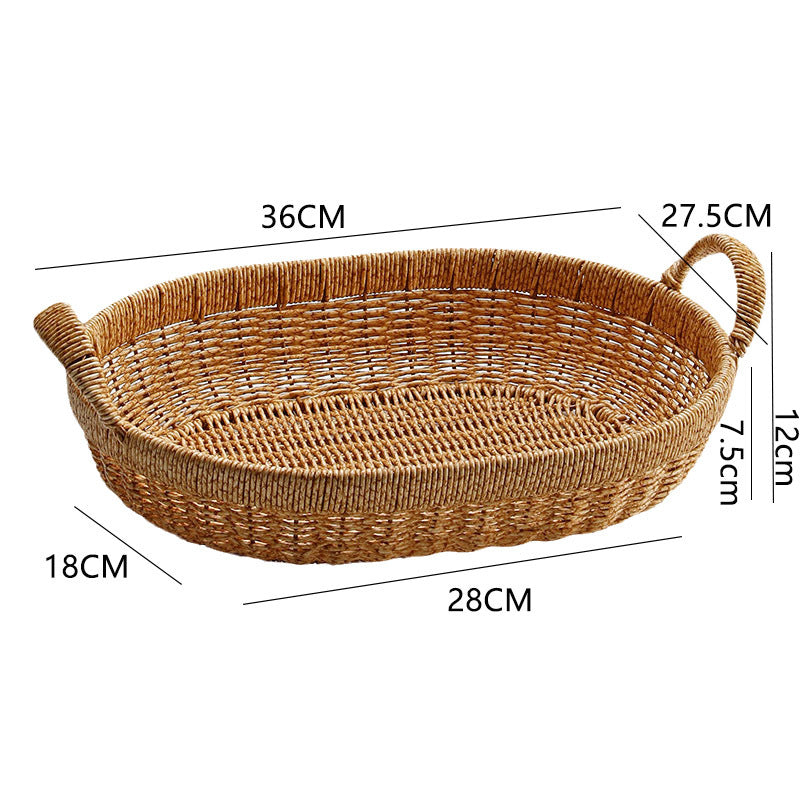 Elegant Handwoven Oval Storage Bowl